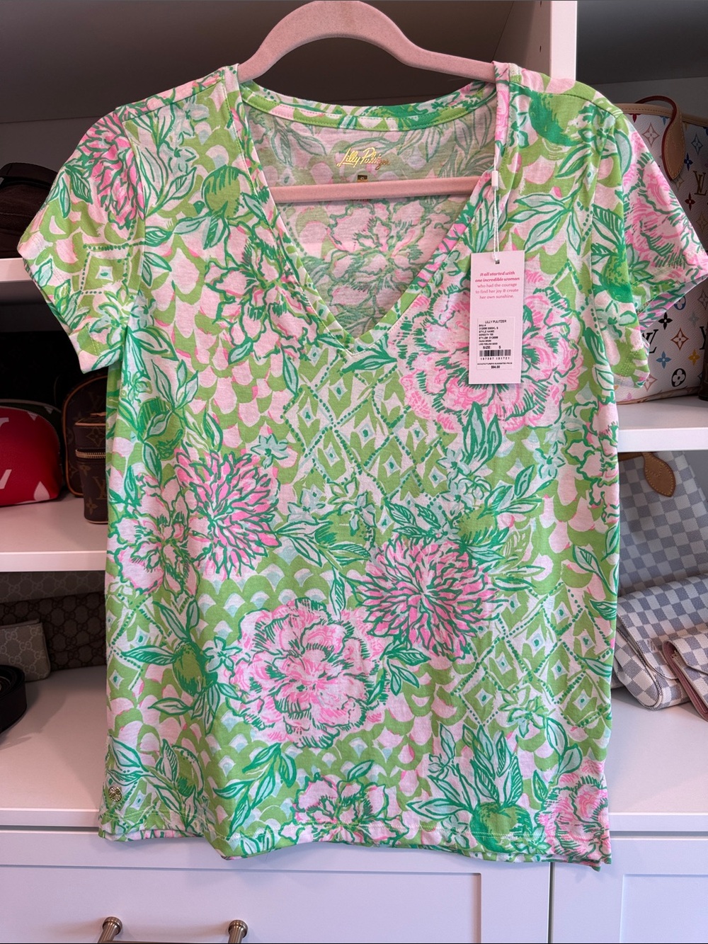 Lilly Pulitzer Meredith Tee Fauna Green Lime Feeling Good